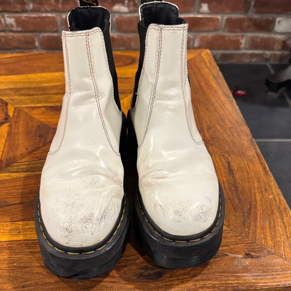 Dr. Martens Black and White Quad Boots